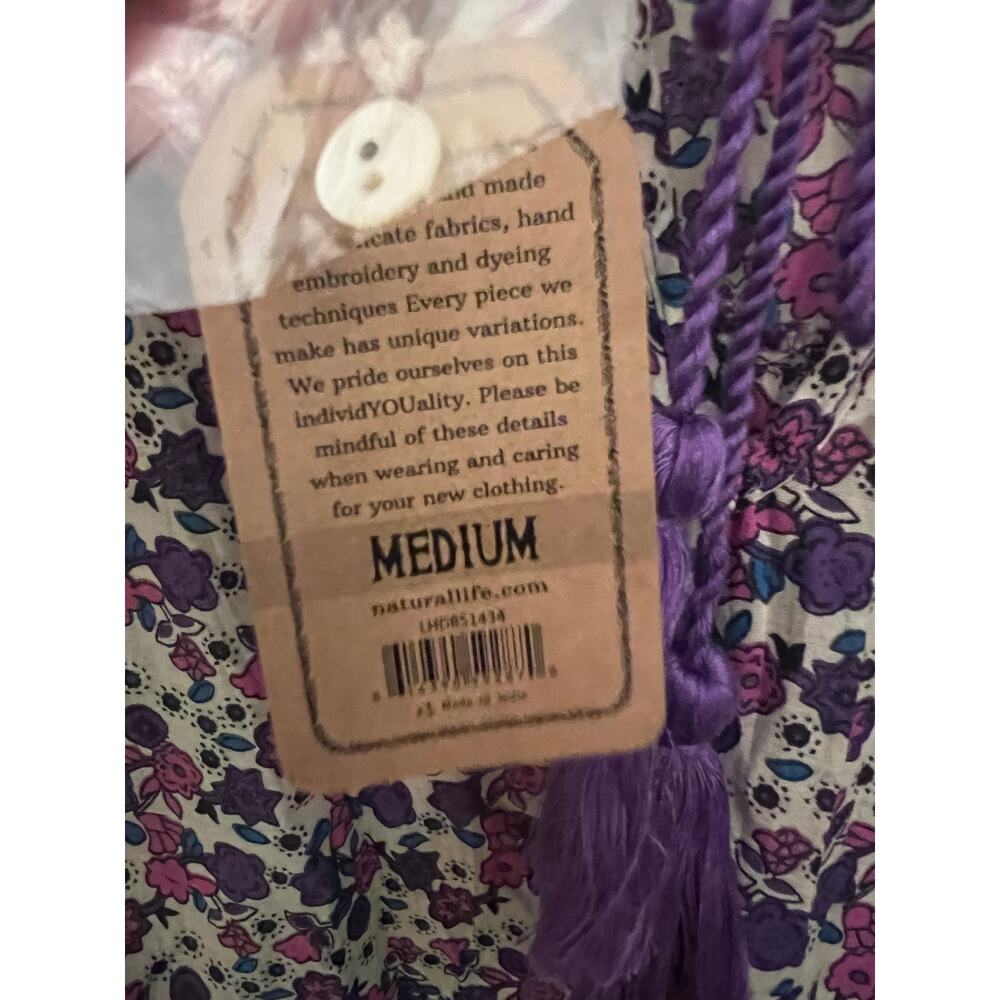 Natural Life Rebecca Maxi Dress M purple boho Ditsy floral print Cottage Prairie - Picture 10 of 10